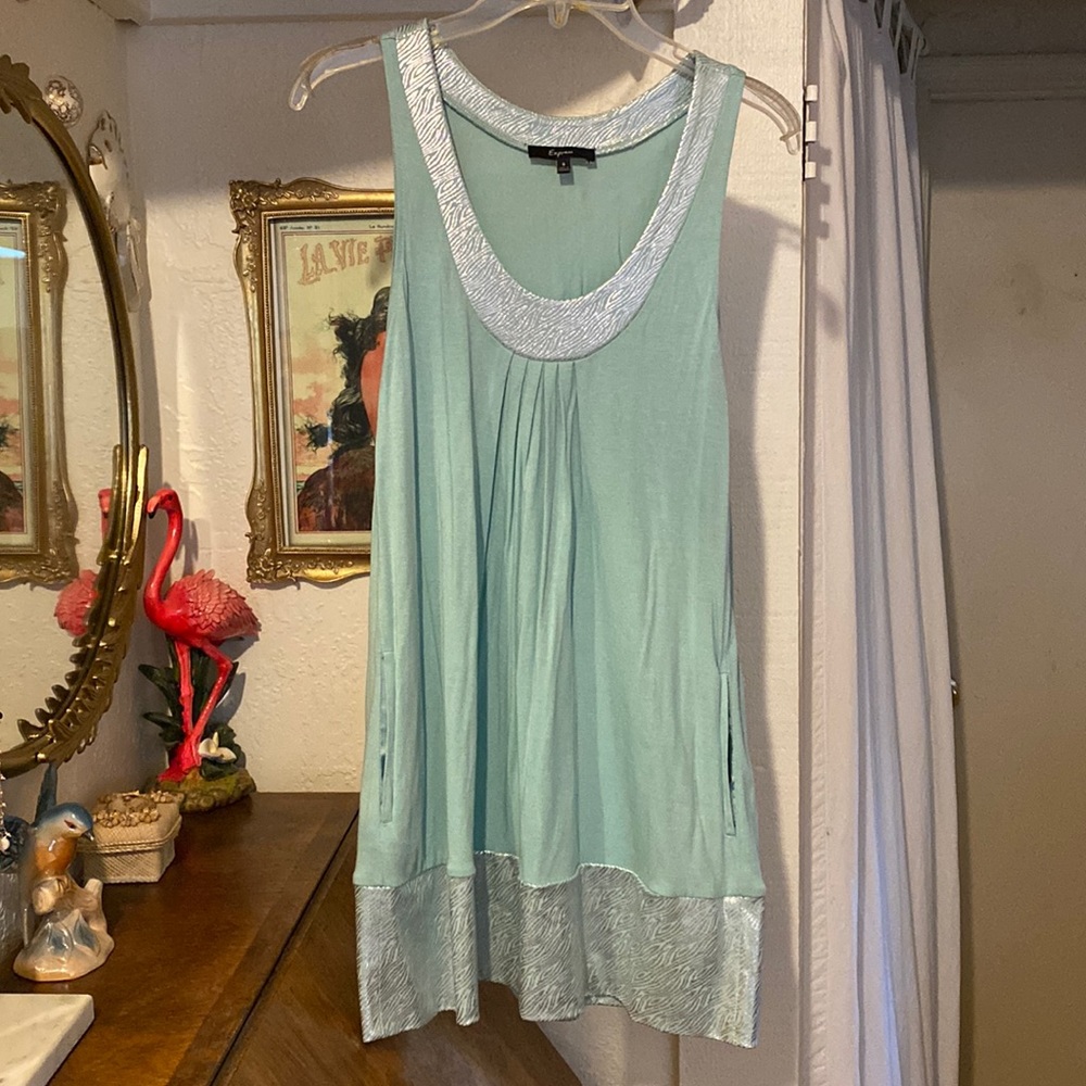 Express brand aqua and silver mini dress